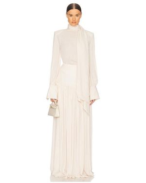 Helsa Diaphanous Scarf Blouse - Natural