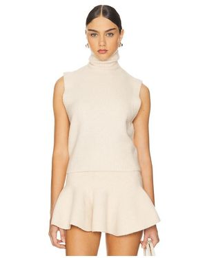 Susana Monaco Mapache Mock Neck Vest - White
