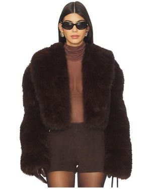 AFRM Stephanie Faux Fur Coat - Brown