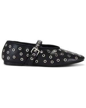 RAYE Studded Faux Leather Ballet Flats - Black