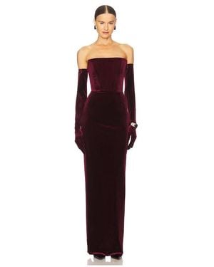 Bronx and Banco Florentina Strapless Velvet Gown - Red