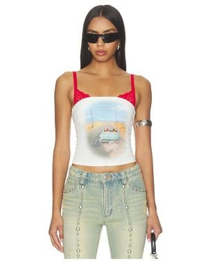 Markgong Loveride Retro Print Tube Top En Color Blanco Talla (También En S, M)