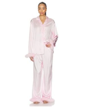 Skims Feather Trim Long Set - Pink