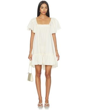 Free People ROBE COURTE IMOGENE en Cream - Blanc