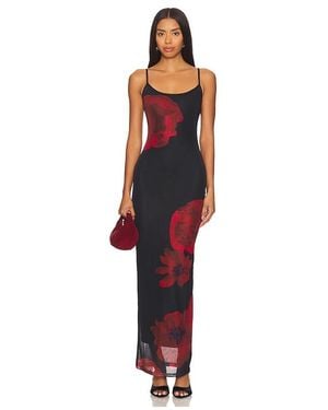 superdown Printed Jersey Maxi Dress - Red
