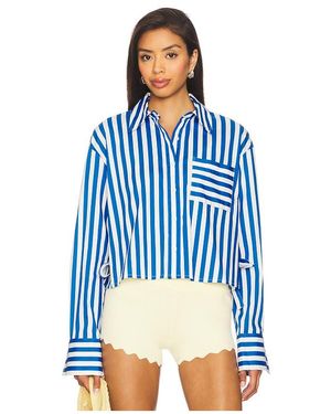 Simon Miller Ayre Cropped Poplin Top En Color Azul Talla (También En S)