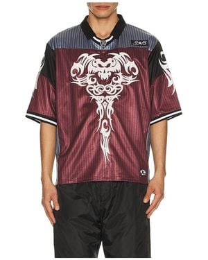Jaded London Shadow Stripe Football Jersey - Red