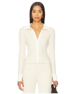 Lunya CHEMISE COZY en Tan - Blanc
