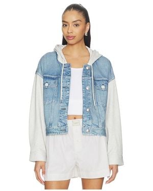 Rag & Bone Miramar Terry Combo Hooded Trucker - Blue