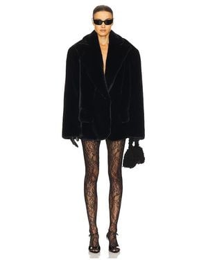 Helsa The Olso Faux Fur コート - ブラック