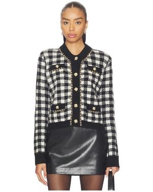 Generation Love Selma Houndstooth Cardigan - Black