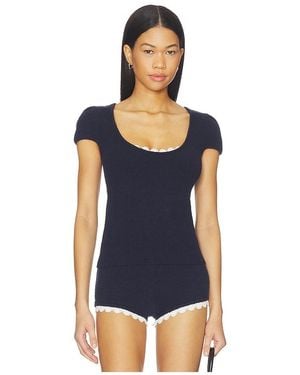 LPA Champaux Lace Trim Top - Blue