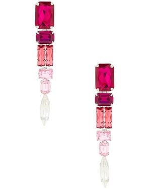 Area Ombre Crystal Drop Earrings - Pink