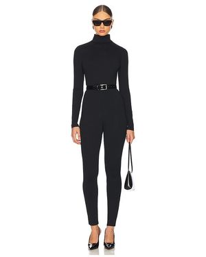 Susana Monaco Mock Neck Long Sleeve Jumpsuit - Black