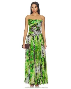 La Fuori Fairy Fern Draped Dress - Green
