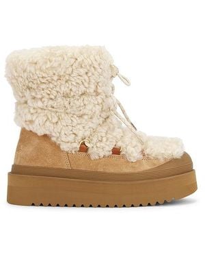 Tory Burch Mellow Shearling Boot - White