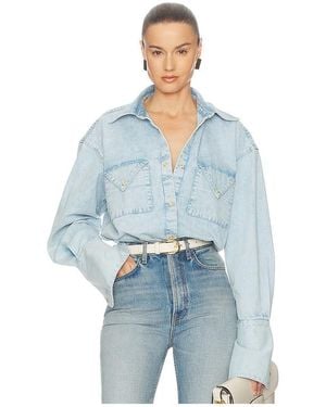 Helsa Camisa Washed Denim Shirt En Color Azul Talla (También En S/M, Xxs/Xs)