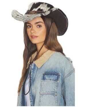 Lamarque Sombrero Flynn Cow Hair Cowboy En Color Blanco, Negro Talla - Multicolor