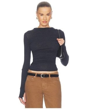 Enza Costa Cashmere Jersey Twist Top - Blue