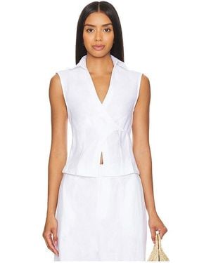 Faithfull the Brand Antibes Sleeveless Wrap Shirt - White