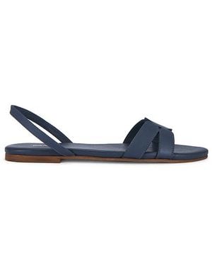 Kaanas Gaia Geo Amulet Pointy Leather Sandal - Blue