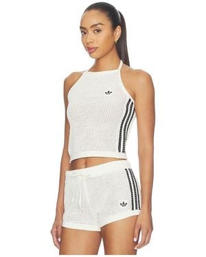 adidas Originals Knitted Crochet Top - White