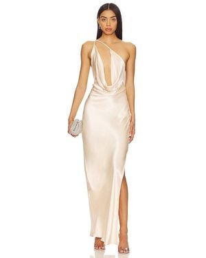 SNDY'S Johanna Cowl Neck Maxi Dress - White