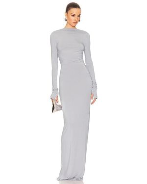 Helsa Jersey Backless Maxi Dress - Gray