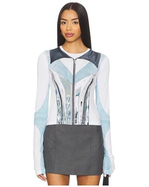 Kate Barton Illusion Print Long Sleeve Top En Color Blanco Talla (También En 2) - Azul
