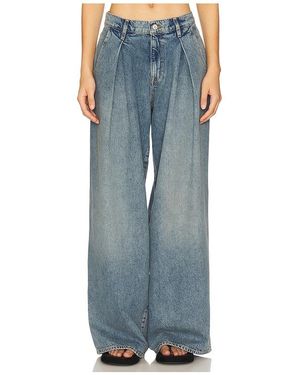 Triarchy Linda Mid Rise Pleated Wide Leg en Blue - Bleu