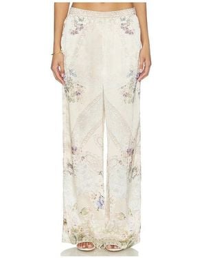 CAMILLA Pantalón Pierna Ancha Minimal Wide Leg En Color Crema Talla (También En S) - Blanco