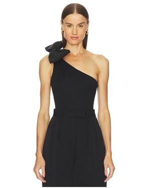 David Koma One Shoulder Bow Bodysuit - Black