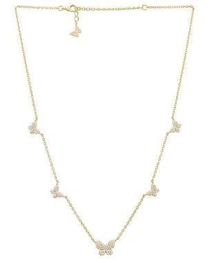 By Adina Eden Pave 5 Butterfly Necklace - White