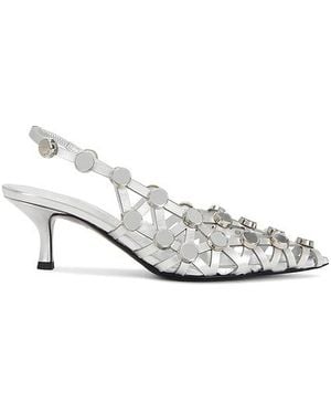 The Attico Grid 50Mm Slingback - White