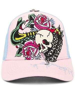 Ed Hardy Rhinestone Cobra Hat - Pink