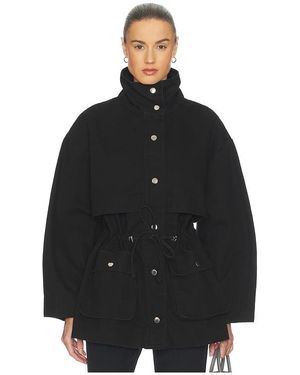 Helsa Garment Washed Utility Jacket - Black