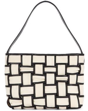 St. Agni Kleine Tote Bag Aus Webstoff Border - Weiß