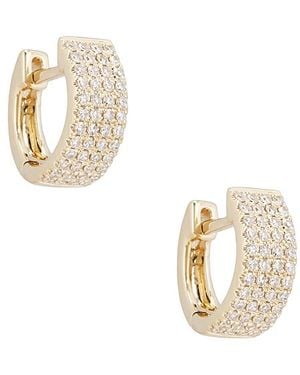 EF Collection Diamond Jumbo Huggie Earrings - White