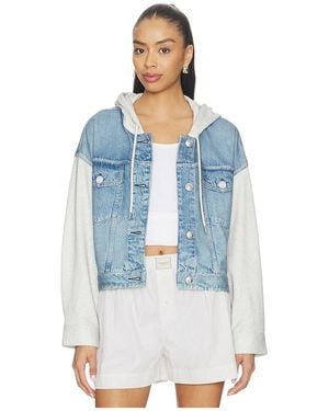 Rag & Bone Miramar Terry Combo Hooded Trucker - Blue