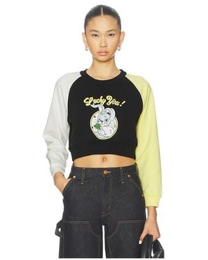 KENZO Lucky Me Cartoon Cropped Sweatshirt - Black