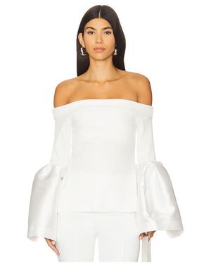 Marques'Almeida Mikado Rib Jersey Off The Shoulder Top - White