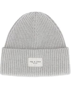 Rag & Bone Blake Metallic Beanie - White