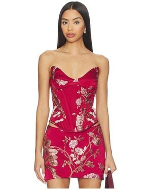 SAU LEE Nico Strapless Top - Red