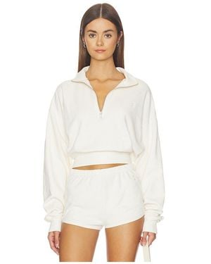 ÉTERNE Sudadera Corta Con Medio Cierre De Cremallera En Color Ivory Talla (También En Xs, S, Xl) - Blanco