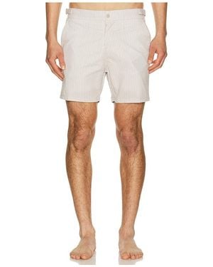 Vintage Summer Badehose Microseersucker - Weiß