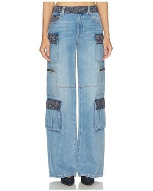 Alice + Olivia Cay Baggy Denim Cargo - Blue
