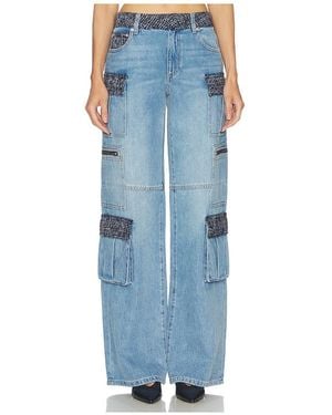 Alice + Olivia Cay Baggy Denim Cargo - Blue