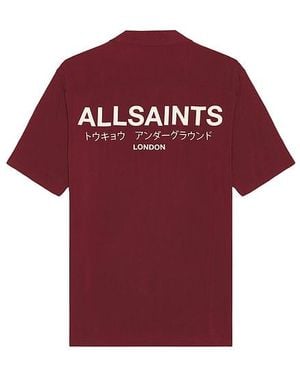 AllSaints Underground Short Sleeve Shirt - Red