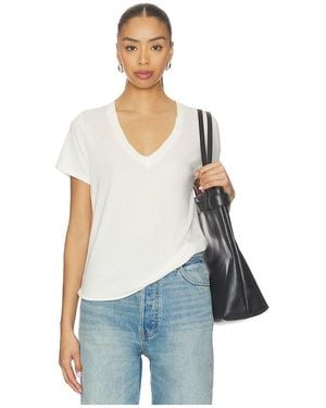 ÉTERNE Cotton V-Neck T-Shirt - White