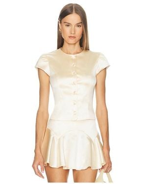 LOBA Ella Satin Top - White